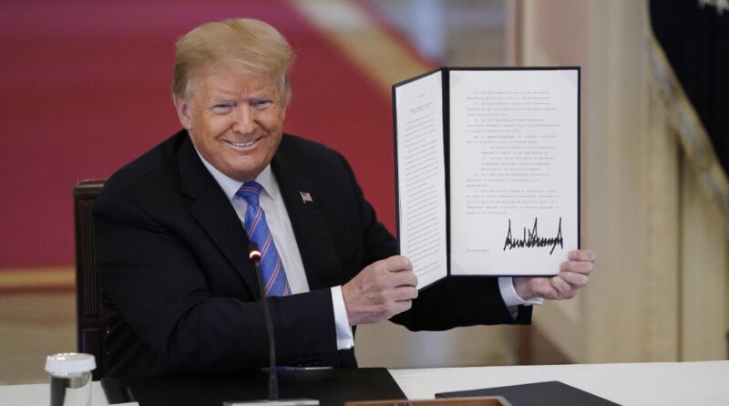 Then President Donald Trump signed an executive order related to changing the federal hiring process on June 26, 2020.